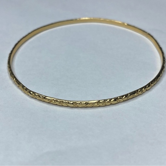 Vintage solid 14k yellow gold bangle - Picture 3 of 6